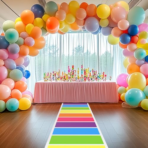 Halloween Candy Theme Polyester Carpet Rainbow Runner Rug 2.6' x 164'