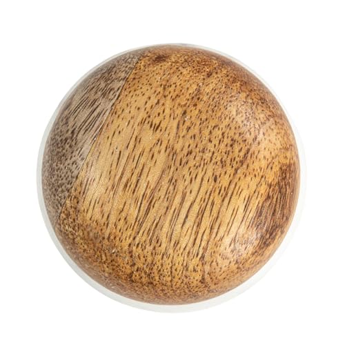 Marble and Mango Wood Pinch Pot Canister with Lid - 2.25" Round x 2.75"H