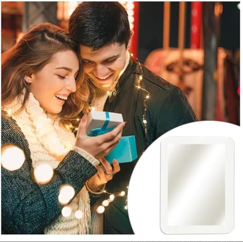 MIHAGUTY Magnetic Locker Mirror 5x7 White Small Real Glass Mirror