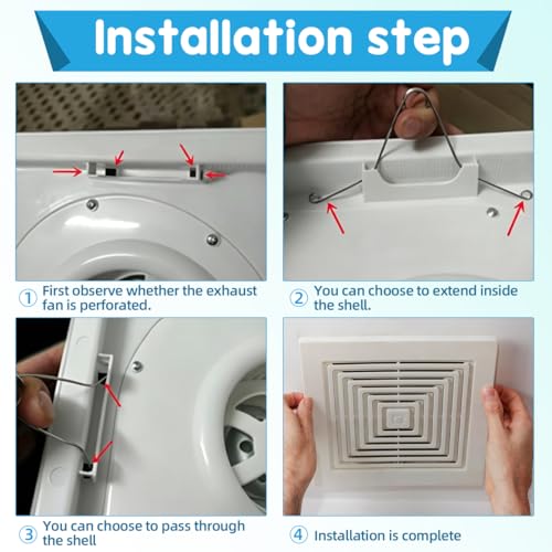 Kisangel 3 Pack Spring Clips for Bathroom Vent Fan Replacement, Metal Torsion Springs for Ceiling Exhaust Fans