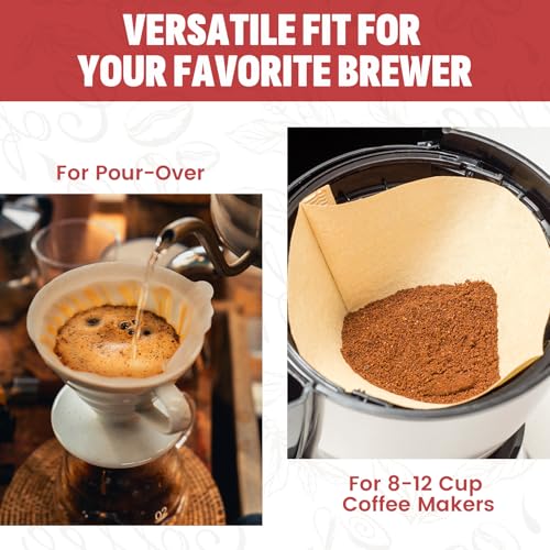 #4 Cone Coffee Filters, 200 Count Unbleached Natural Paper for Drip & Pour Over