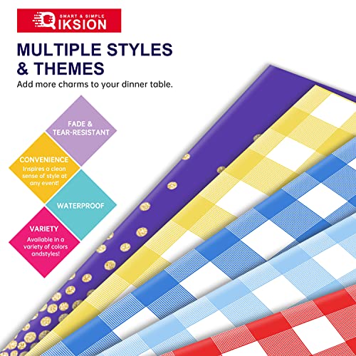 QIKSION Disposable White Tablecloths, 54x108 Inch, 2 Pack