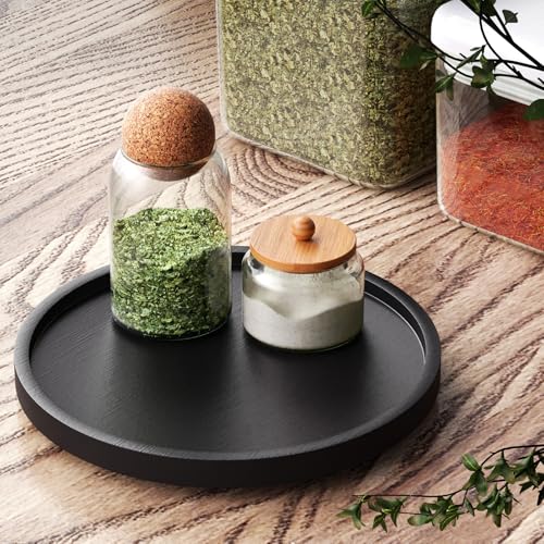 VERTORGAN Bamboo Lazy Susan Organizer - 360° Rotating Tray for Kitchen, Cabinet & Pantry