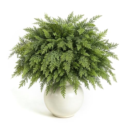 Artificial Christmas Cedar Branches 19.5Inch - Soft Green, Lifelike Decor