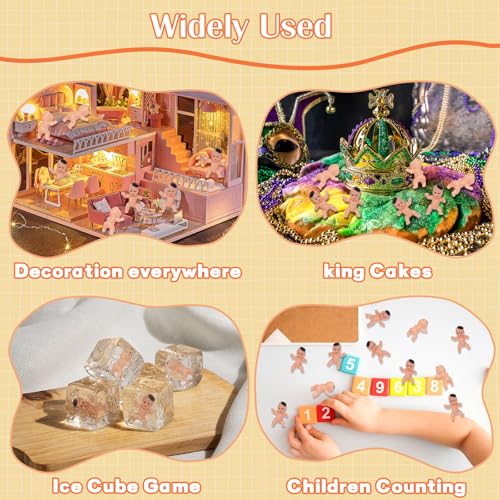120 Mini Plastic Baby Figurines for Games & Party Decor