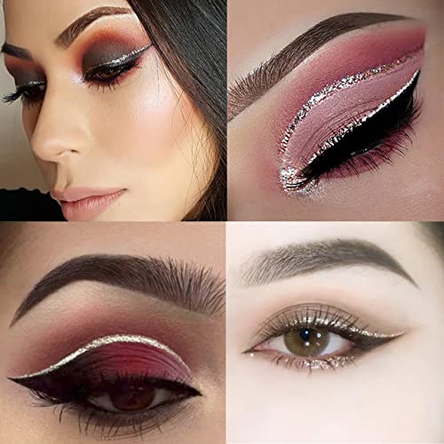 LAIKME Silver Glitter Liquid Eyeliner - Waterproof Shimmer Eye Liner