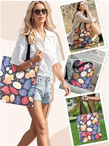 Aesthetic Canvas Tote Bag with Inner Pocket – Reusable Cotton Book Bag