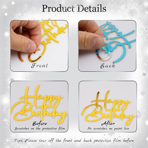 30PCS Happy Birthday Cake Toppers - Acrylic Double-Sided Set