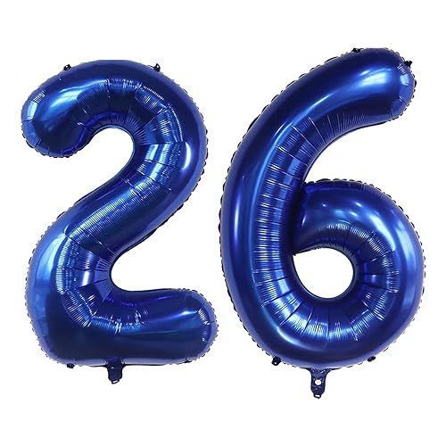 Navy Blue 40-Inch Number 26 Foil Balloon for Birthday & Wedding