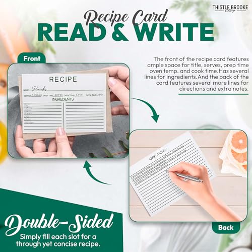 50 Count Blank Double-Sided Recipe Cards 4x6 Inches - Perfect for Bridal Showers