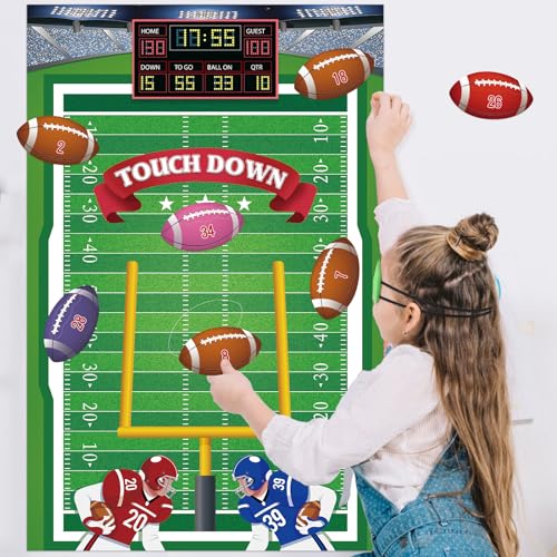 Pin the Football Game for Kids - Football Party Decorations Set