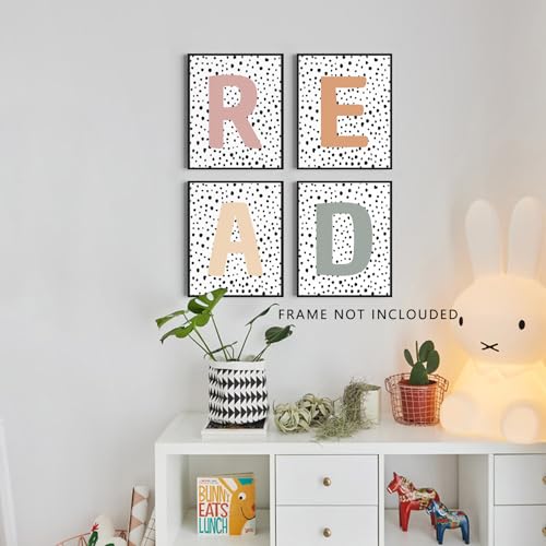 READ Alphabet Canvas Wall Art Set - 8x10 Classroom Decor Prints