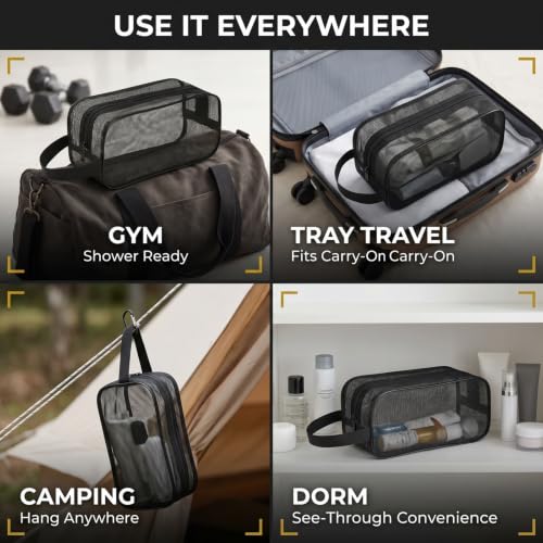 Mesh Shower Caddy Bag - Portable and Quick-Dry for Gym & Dorm