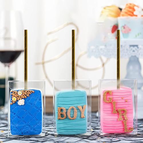 Foil Gold Paper Drinking Straws 7.75 inch, 100 Count, Eco-Friendly, for Cocktails & Parties