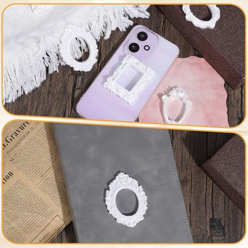 Nogeqi 6 Pcs White Miniature Picture Frames Vintage Resin Tiny Craft Frames