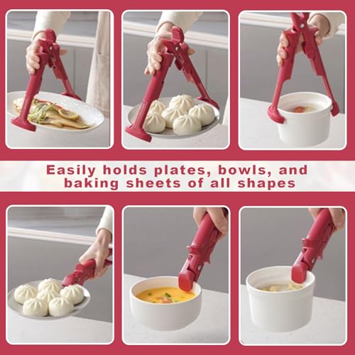 2-in-1 Silicone Anti-Scald Hot Plate Gripper Tongs - Safe & Easy Use