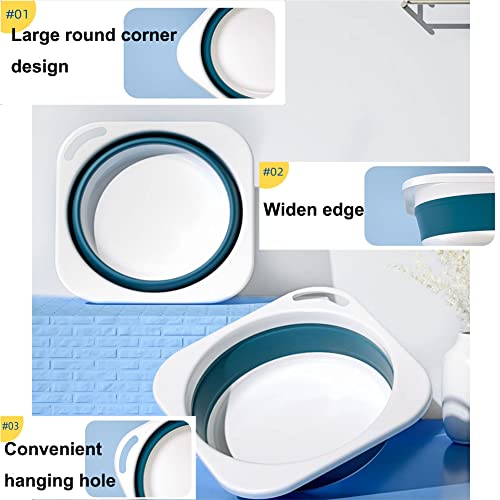 Collapsible Plastic Wash Basin 5L - Space Saving Kitchen Dishpan