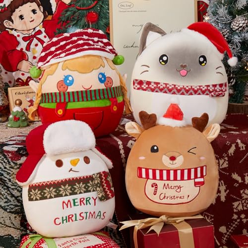 Light Up Christmas Snowman Plush Pillow with LED Lights - Festive Decor, 14 Inch, Variations of Light Snowman