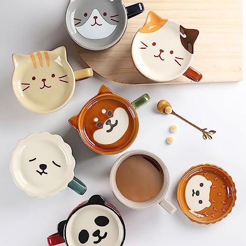 Dog Mug with Lid - 10 oz Cute Ceramic Coffee Cup for Dog Lovers, Novelty Gift