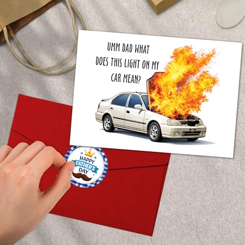 Funny Father's Day Card - Car Trouble Humor for Dads