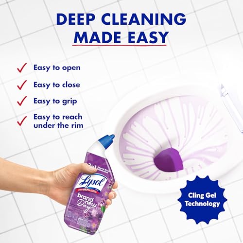 Lysol Clinging Gel Toilet Bowl Cleaner Lavender & Cotton Blossom 24 oz Pack of 2