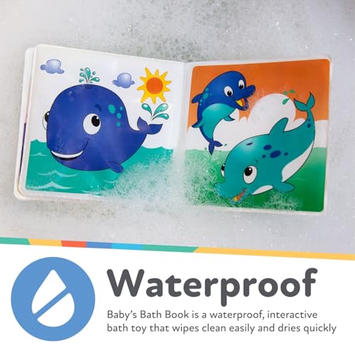 Nuby Bath Fun Time Book with Water-Proof Pages & Surprise Squeaker - Bath Time Book for Babies & Toddlers, 0 M+