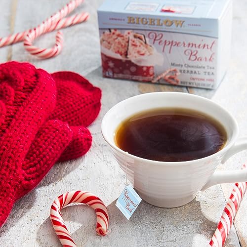 Bigelow Peppermint Bark Herbal Tea - Limited Edition, 18 Bags