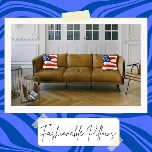 Iconikal 2-Pack American Flag Throw Pillow Covers - 18x18