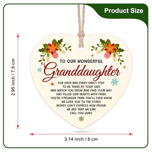 Wooden Christmas Ornament for Granddaughter - Heartfelt Keepsake Gift