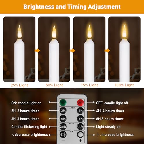 12 Pack Battery Operated Window Candles with Timer & Remote Control
