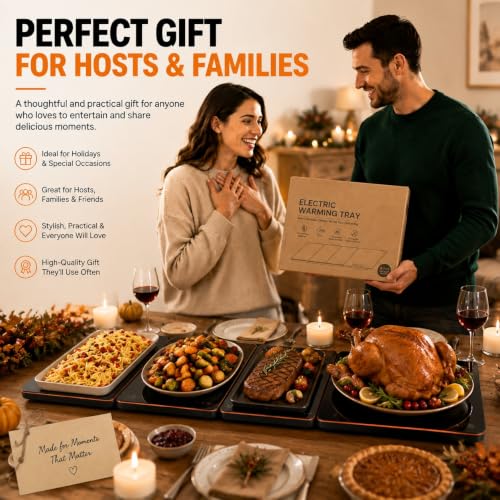 Large Modular Electric Food Warmer with Glass Panels - 35x15 inch, 8 Temp Settings, 24H Timer