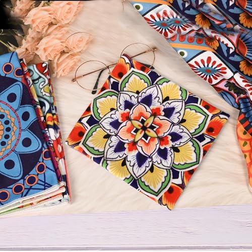 Bohemian Floral Kitchen Towels Set of 2 - Absorbent Cotton Dish Cloths
