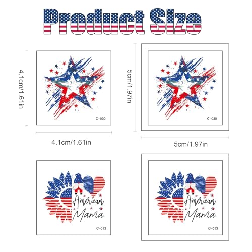 150 PCS 4th of July Temporary Tattoos Patriotic American Flag Stickers