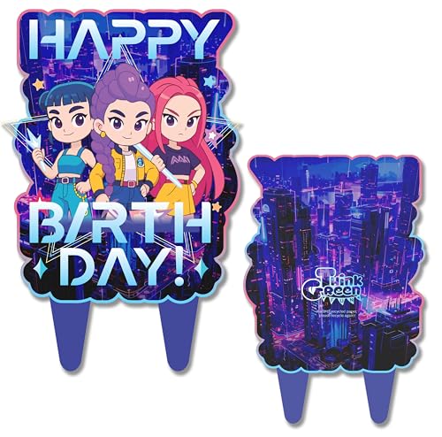 K-Pop Anime Birthday Cake Topper - Fun Recycled Paper Decor