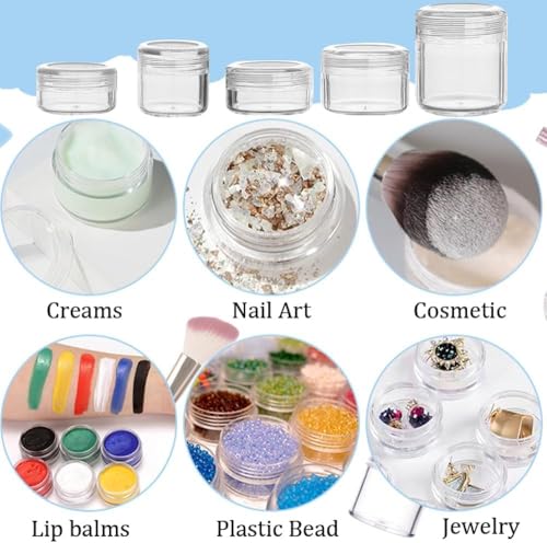 Sluswallow 5ml Clear Travel Sample Jars with Lids - 20 Pack