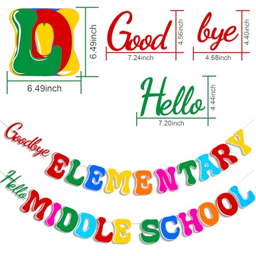 5th Grade Graduation Banner - Goodbye Elementary, Hello Middle School