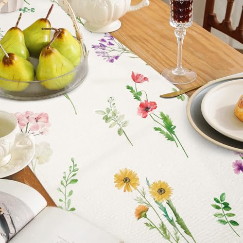 Floral Table Runner 13x72 Inch - Purple & Pink Wildflowers