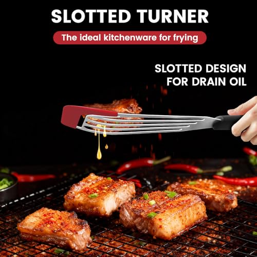 Hoosook Large Silicone Fish Spatula, Flexible Heat-Resistant Nonstick Turner