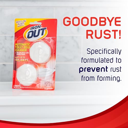 Iron OUT Automatic Toilet Bowl Cleaner Tablets - Rust & Hard Water Stain Prevention, 2 Pack