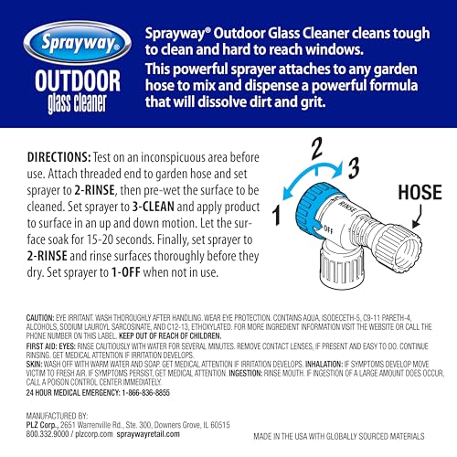 Sprayway Outdoor Glass Cleaner 32oz - Streak-Free Foaming Action