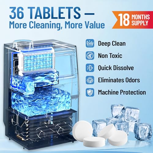 EPASUN Ice Maker Cleaner Tablets - 36 Count for Fresh Ice