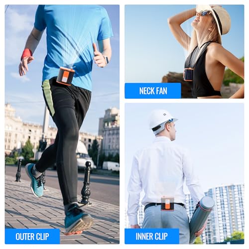 BEYOND BREEZE Portable Waist Clip Fan, 100-Speed Wearable Personal Fan