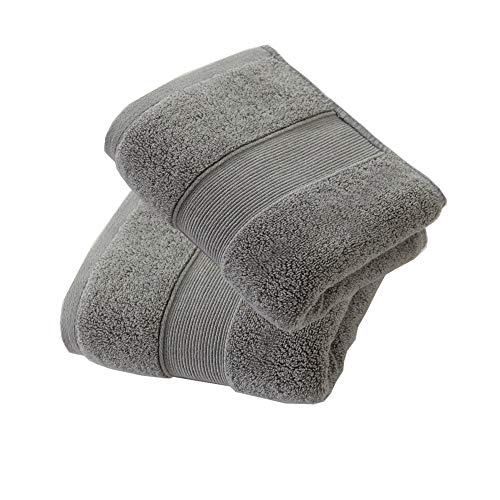JININQ 700GSM 100% Cotton Hand Towels - 2-Piece Set, Grey (14" x 30")