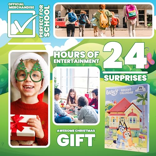 Bluey Kids Advent Calendar 2026 with Stationery & Toys - Holiday Gift for Children