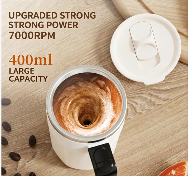 Self Stirring Coffee Mug with Temperature Display - Rechargeable & Spill-Proof