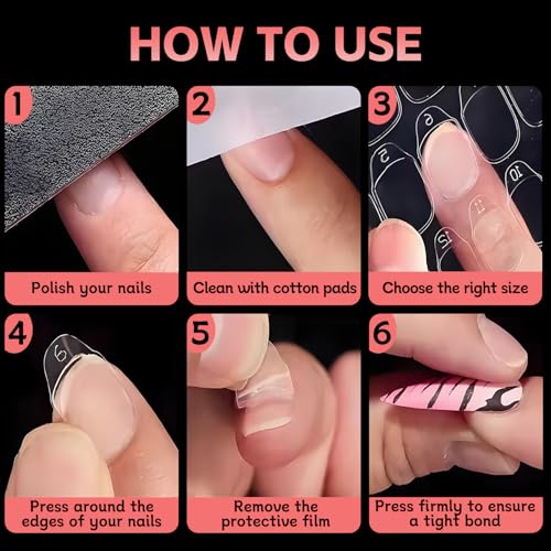 Nail Adhesive Tabs - 600PCS Waterproof Double-Sided Press On Nails Glue Alternative