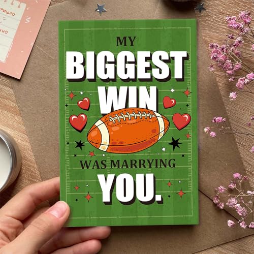Football Valentine's Day Card for Husband or Wife - Funny Love Note