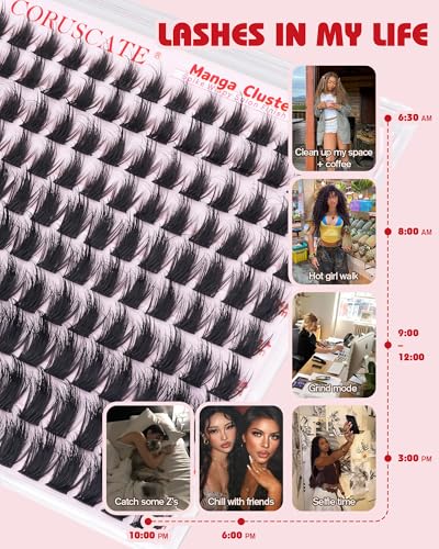 CORUSCATE Manga Lash Clusters Wispy Anime Eyelash Extensions 10-16mm