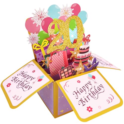 3D Pop-Up Birthday Card with Envelope - Handmade Greeting Card