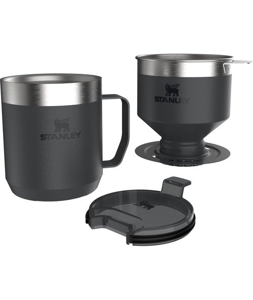 STANLEY Perfect Brew Pour Over Set | 12 oz Camp Mug with Lid Included | Drip Coffee Maker with Reusable Filter | Insulated Stainless Steel | BPA-Free | Black 2.0